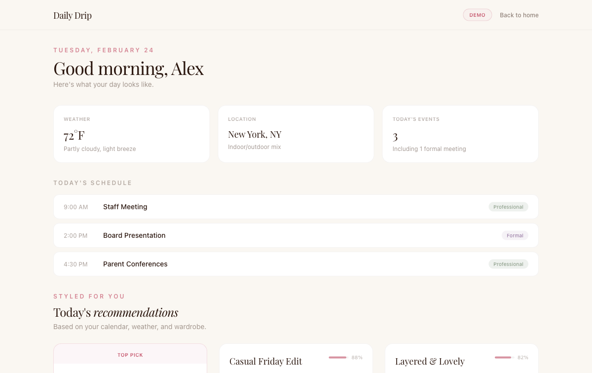 Daily Drip product screenshot